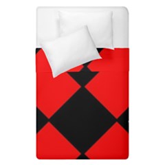 Red Black Square Pattern Duvet Cover Double Side (single Size) by Nexatart