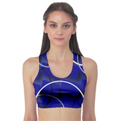 Blue Abstract Pattern Rings Abstract Sports Bra by Nexatart