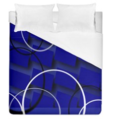 Blue Abstract Pattern Rings Abstract Duvet Cover (queen Size) by Nexatart