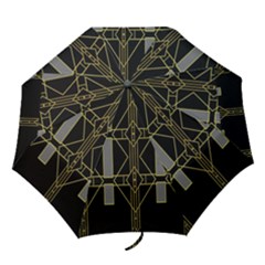 Simple Art Deco Style Art Pattern Folding Umbrellas by Nexatart