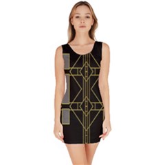 Simple Art Deco Style Art Pattern Sleeveless Bodycon Dress