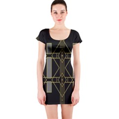 Simple Art Deco Style Art Pattern Short Sleeve Bodycon Dress by Nexatart