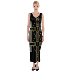 Simple Art Deco Style Art Pattern Fitted Maxi Dress by Nexatart