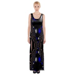 An Interesting Mix Of Blue And Other Colours Balls Maxi Thigh Split Dress by Nexatart