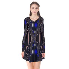 An Interesting Mix Of Blue And Other Colours Balls Flare Dress by Nexatart