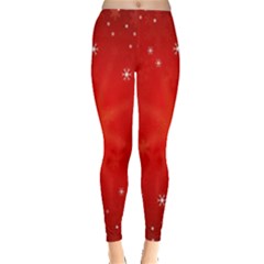 Red Holiday Background Red Abstract With Star Leggings  by Nexatart