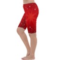 Red Holiday Background Red Abstract With Star Cropped Leggings  View2