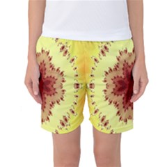 Yellow Digital Kaleidoskope Computer Graphic Women s Basketball Shorts by Nexatart