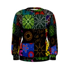 Digitally Created Abstract Patchwork Collage Pattern Women s Sweatshirt by Nexatart