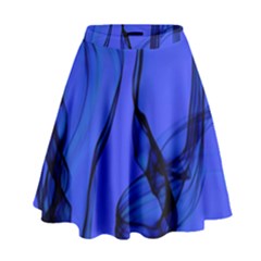 Blue Velvet Ribbon Background High Waist Skirt