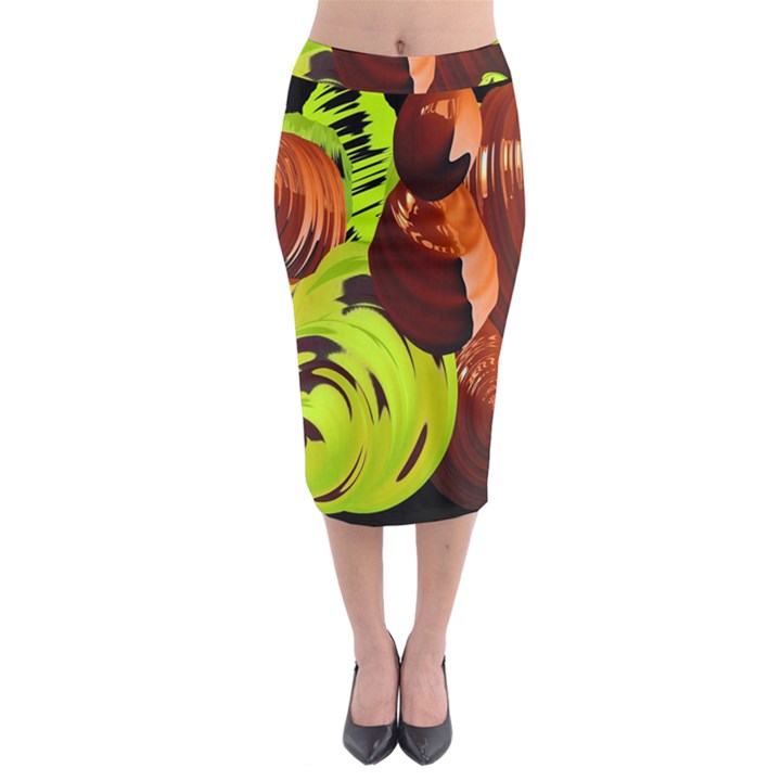 Neutral Abstract Picture Sweet Shit Confectioner Midi Pencil Skirt