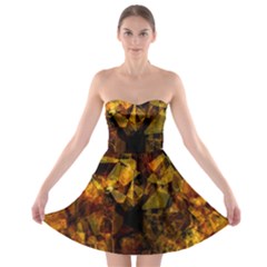 Autumn Colors In An Abstract Seamless Background Strapless Bra Top Dress by Nexatart