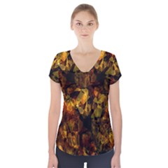 Autumn Colors In An Abstract Seamless Background Short Sleeve Front Detail Top by Nexatart