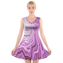 Light Pattern Abstract Background Wallpaper V-Neck Sleeveless Skater Dress