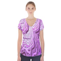 Light Pattern Abstract Background Wallpaper Short Sleeve Front Detail Top