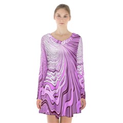 Light Pattern Abstract Background Wallpaper Long Sleeve Velvet V-neck Dress