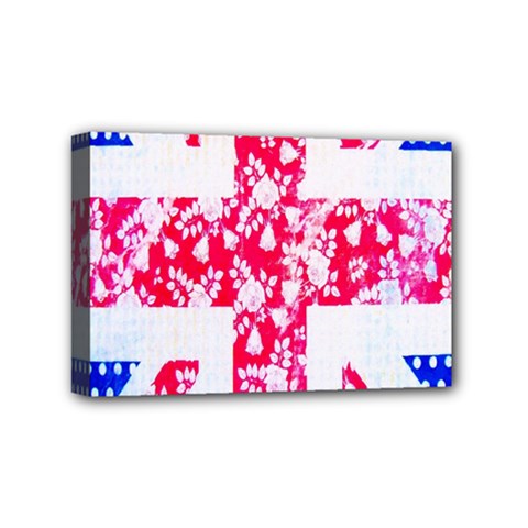 British Flag Abstract British Union Jack Flag In Abstract Design With Flowers Mini Canvas 6  X 4  by Nexatart