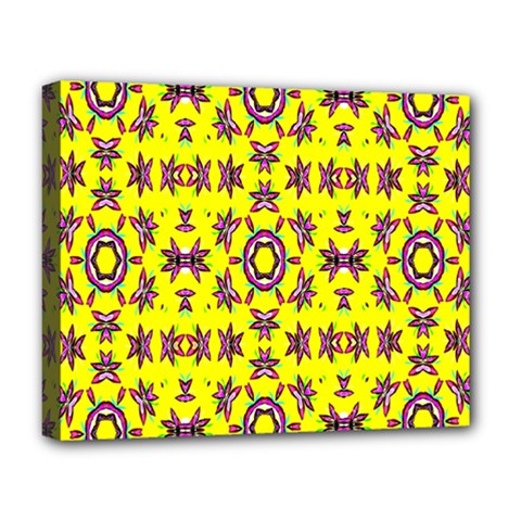 Yellow Seamless Wallpaper Digital Computer Graphic Deluxe Canvas 20  X 16   by Nexatart