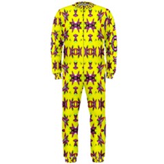 Yellow Seamless Wallpaper Digital Computer Graphic Onepiece Jumpsuit (men)  by Nexatart