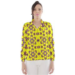 Yellow Seamless Wallpaper Digital Computer Graphic Wind Breaker (women) by Nexatart