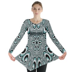 Kaleidoskope Digital Computer Graphic Long Sleeve Tunic  by Nexatart