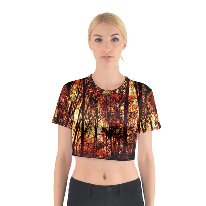 Forest Trees Abstract Cotton Crop Top