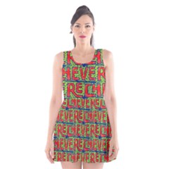 Typographic Graffiti Pattern Scoop Neck Skater Dress by dflcprintsclothing