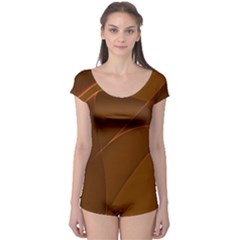 Brown Background Waves Abstract Brown Ribbon Swirling Shapes Boyleg Leotard  by Nexatart