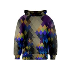 Background Of Blue Gold Brown Tan Purple Diamonds Kids  Pullover Hoodie by Nexatart