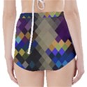 Background Of Blue Gold Brown Tan Purple Diamonds High-Waisted Bikini Bottoms View2