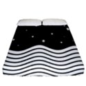 Black And White Waves And Stars Abstract Backdrop Clipart Fitted Sheet (King Size) View1