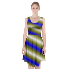 Color Diagonal Gradient Stripes Racerback Midi Dress