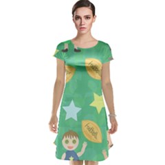 Football Kids Children Pattern Cap Sleeve Nightdress by Nexatart