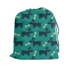 Happy Dogs Animals Pattern Drawstring Pouches (xxl) by Nexatart