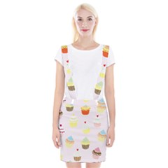 Seamless Cupcakes Wallpaper Pattern Background Suspender Skirt by Nexatart