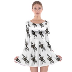 Insect Animals Pattern Long Sleeve Skater Dress by Nexatart