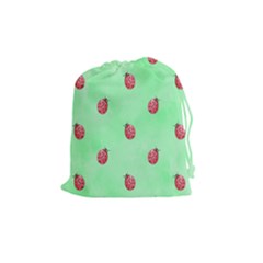 Pretty Background With A Ladybird Image Drawstring Pouches (medium)  by Nexatart