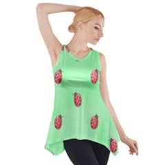 Pretty Background With A Ladybird Image Side Drop Tank Tunic by Nexatart