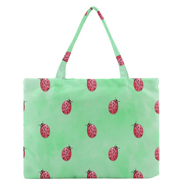 Pretty Background With A Ladybird Image Medium Zipper Tote Bag