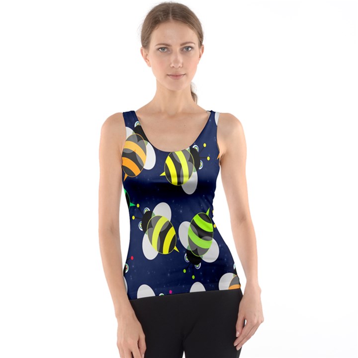 Bees Cartoon Bee Pattern Tank Top