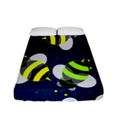 Bees Cartoon Bee Pattern Fitted Sheet (full/ Double Size) by Nexatart