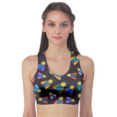 Bees Animal Insect Pattern Sports Bra by Nexatart