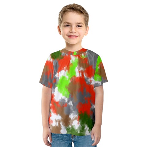 Abstract Watercolor Background Wallpaper Of Splashes  Red Hues Kids  Sport Mesh Tee by Nexatart