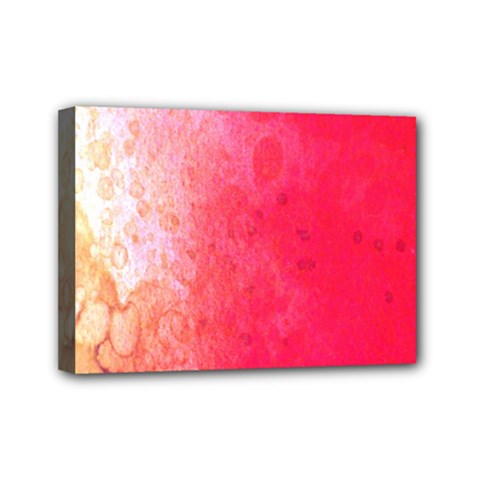 Abstract Red And Gold Ink Blot Gradient Mini Canvas 7  x 5 