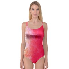 Abstract Red And Gold Ink Blot Gradient Camisole Leotard 