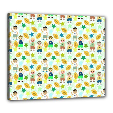 Football Kids Children Pattern Canvas 24  X 20  by Nexatart