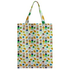 Football Kids Children Pattern Zipper Classic Tote Bag by Nexatart