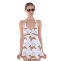 Cute Cats Seamless Wallpaper Background Pattern Halter Swimsuit Dress View1