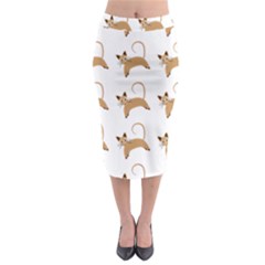 Cute Cats Seamless Wallpaper Background Pattern Midi Pencil Skirt by Nexatart