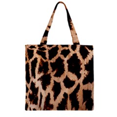 Yellow And Brown Spots On Giraffe Skin Texture Zipper Grocery Tote Bag by Nexatart